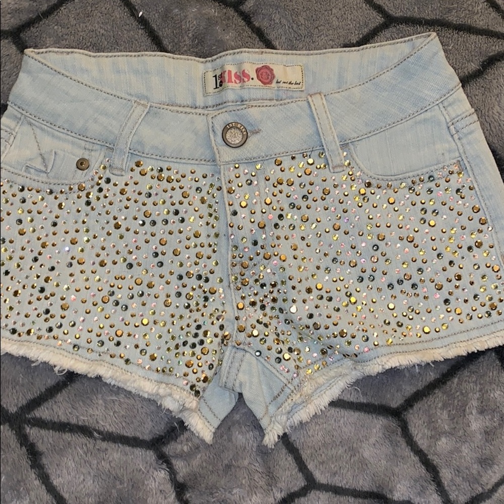 Bling jean shorts